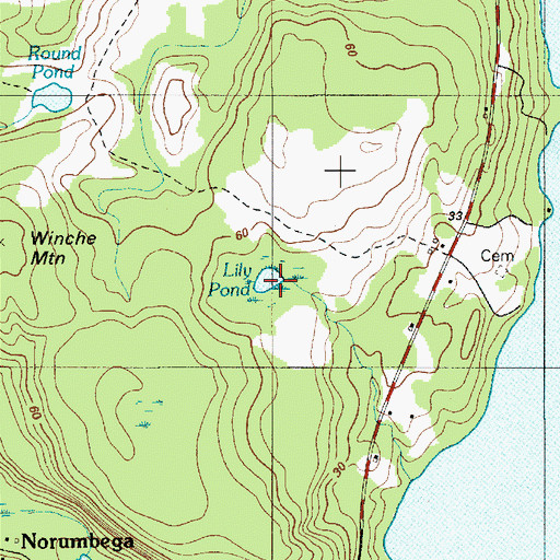 Topographic Map of Lily Pond, ME