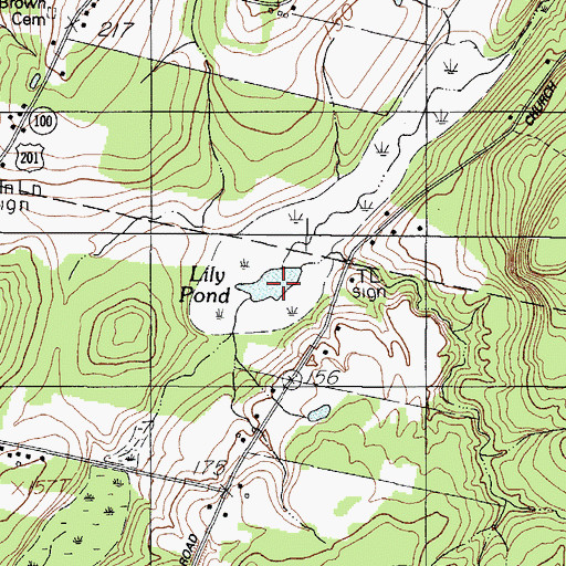 Topographic Map of Lily Pond, ME