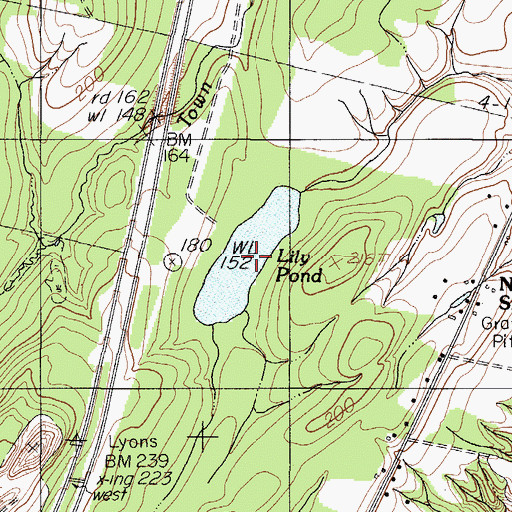 Topographic Map of Lily Pond, ME