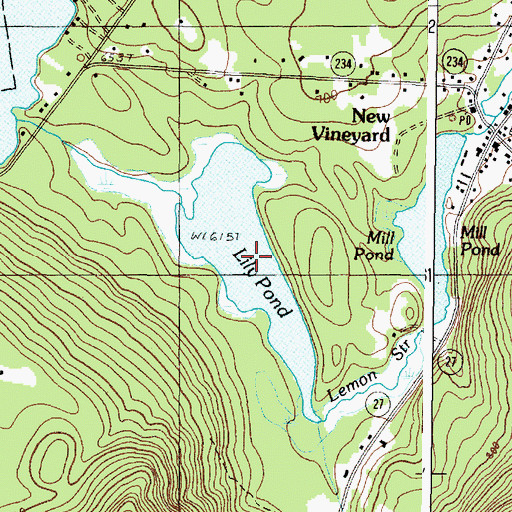 Topographic Map of Lily Pond, ME