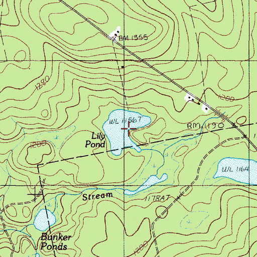 Topographic Map of Lily Pond, ME