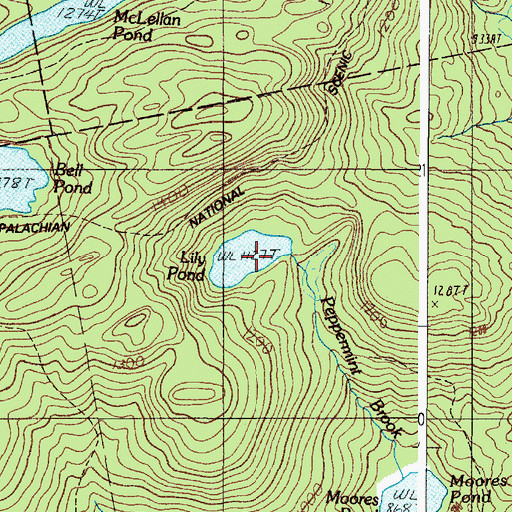 Topographic Map of Lily Pond, ME