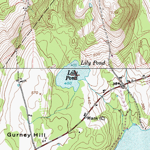 Topographic Map of Lily Pond, ME