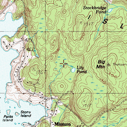 Topographic Map of Lily Pond, ME