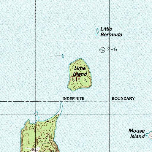 Topographic Map of Lime Island, ME