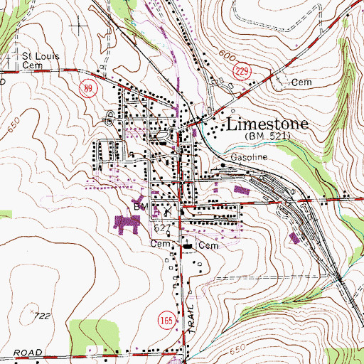 Topographic Map of Limestone, ME