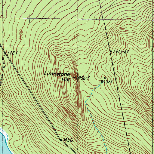 Topographic Map of Limestone Hill, ME