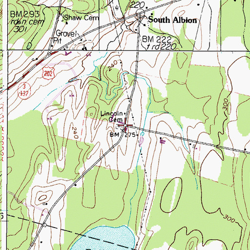 Topographic Map of Lincoln Cemetery, ME