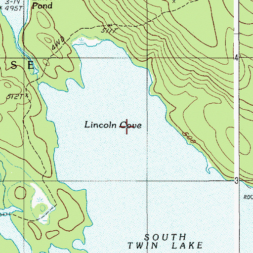 Topographic Map of Lincoln Cove, ME