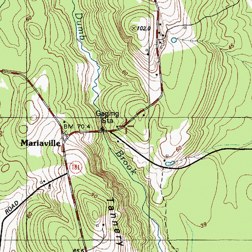 Topographic Map of Lincoln School, ME