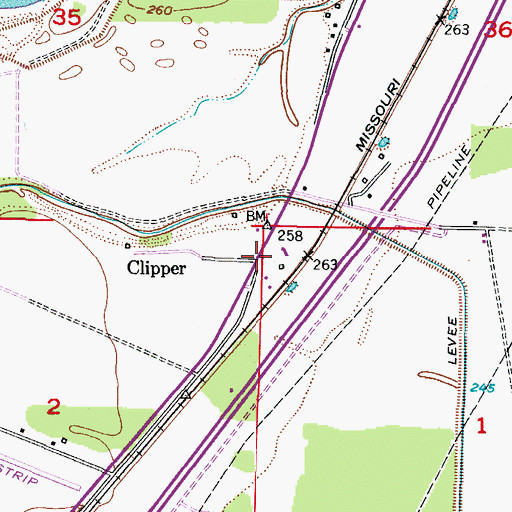 Topographic Map of Clipper, AR