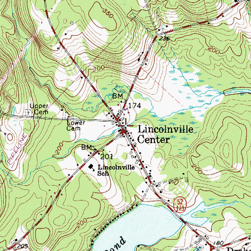 Topographic Map of Lincolnville Center, ME