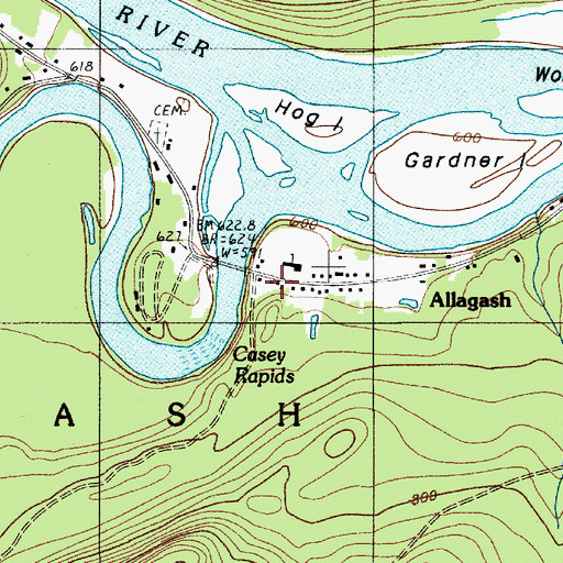 Topographic Map of Lindberg School, ME