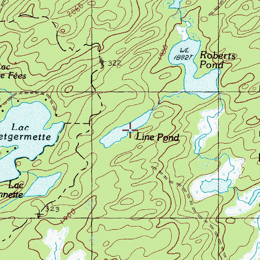 Topographic Map of Line Pond, ME