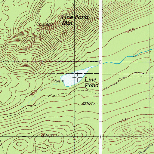 Topographic Map of Line Pond, ME