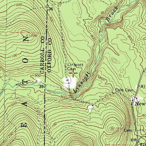 Topographic Map of Linscott Cemetery, ME
