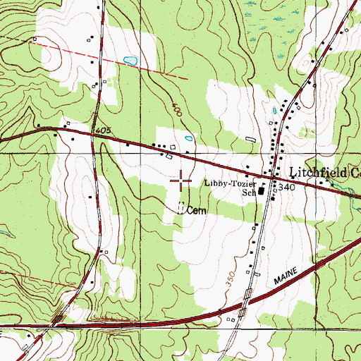 Topographic Map of Carrie Ricker Middle School, ME