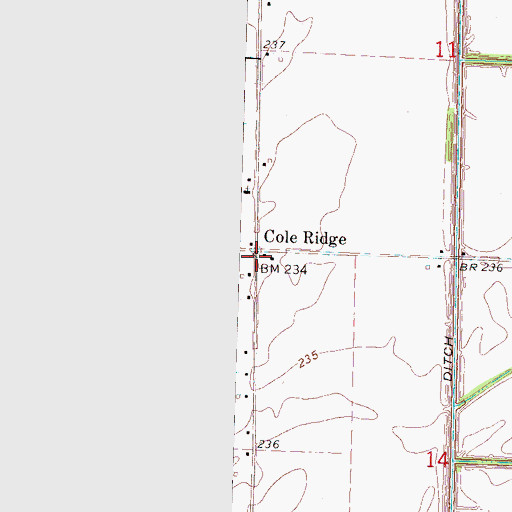 Topographic Map of Cole Ridge, AR