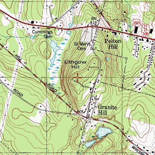 Topographic Map of Lithgow Hill, ME