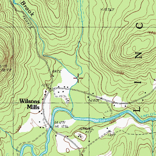 Topographic Map of Little Abbott Brook, ME