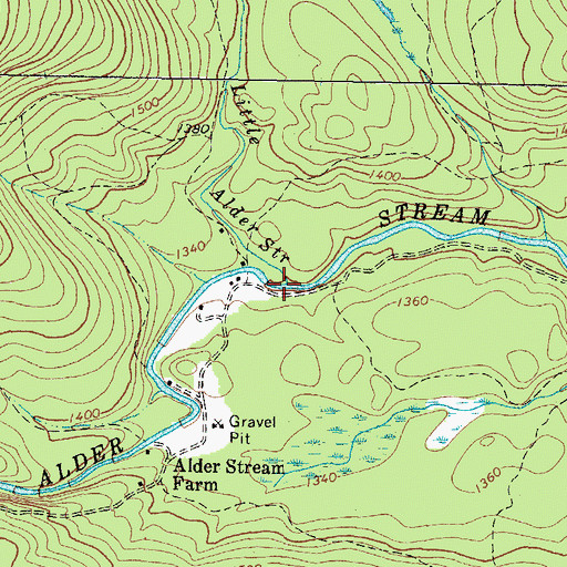 Topographic Map of Little Alder Stream, ME