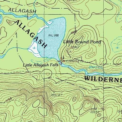 Topographic Map of Little Allagash Falls, ME
