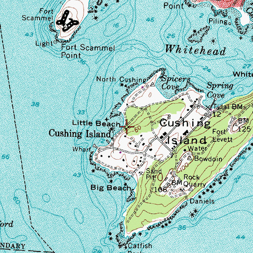 Topographic Map of Little Beach, ME