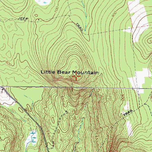 Topographic Map of Little Bear Mountain, ME