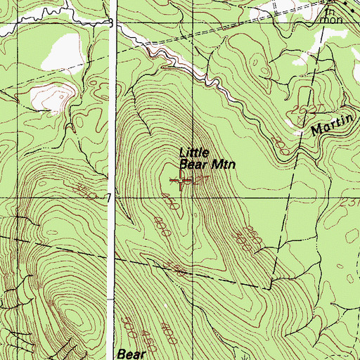 Topographic Map of Little Bear Mountain, ME