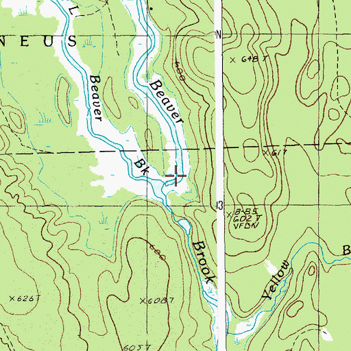 Topographic Map of Little Beaver Brook, ME