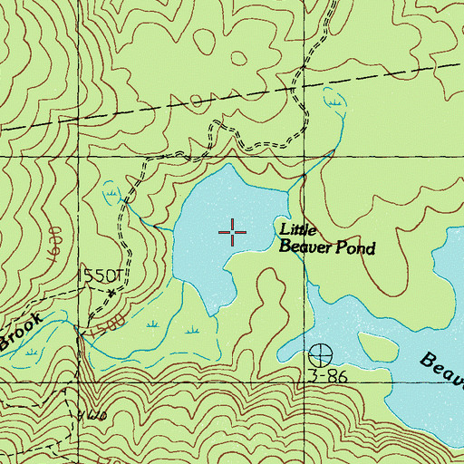Topographic Map of Little Beaver Pond, ME