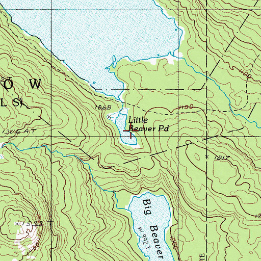 Topographic Map of Little Beaver Pond, ME