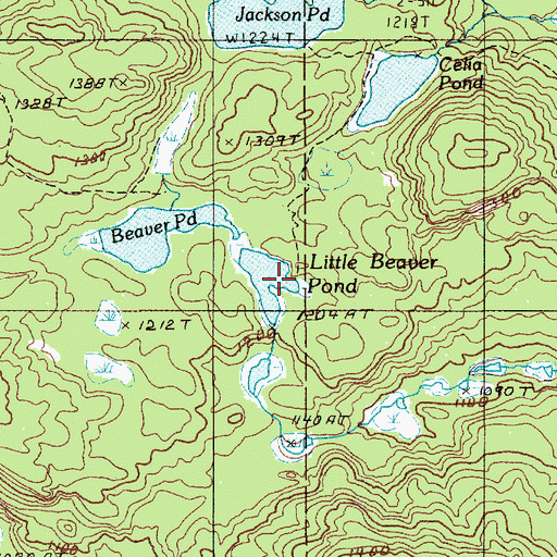Topographic Map of Little Beaver Pond, ME