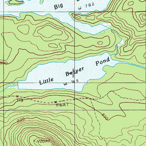 Topographic Map of Little Beaver Pond, ME