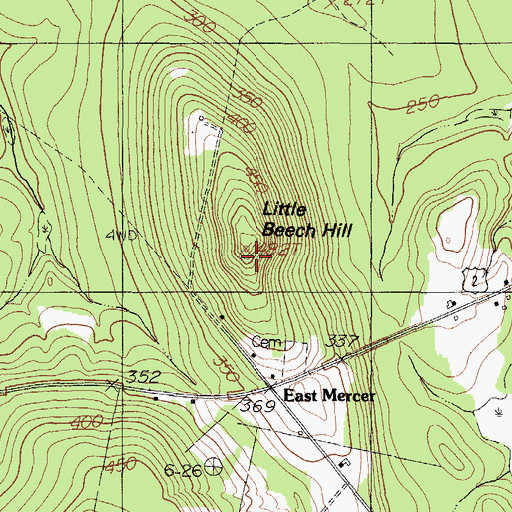 Topographic Map of Little Beech Hill, ME