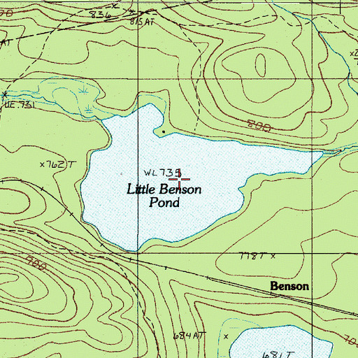 Topographic Map of Little Benson Pond, ME