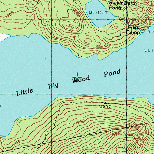 Topographic Map of Little Big Wood Pond, ME