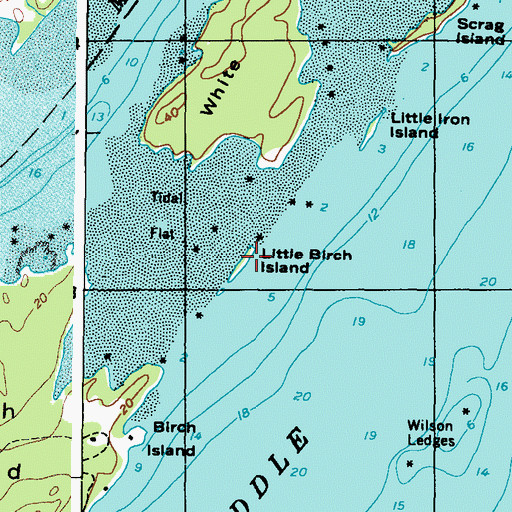Topographic Map of Little Birch Island, ME