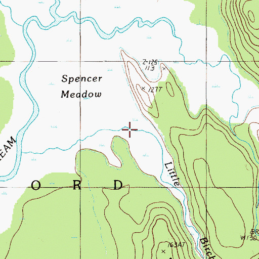 Topographic Map of Little Birch Stream, ME