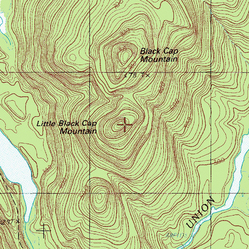 Topographic Map of Little Black Cap Mountain, ME