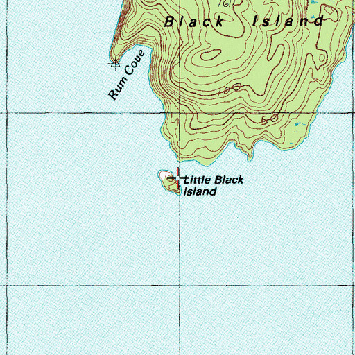Topographic Map of Little Black Island, ME