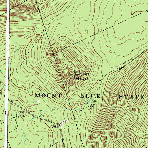 Topographic Map of Little Blue, ME