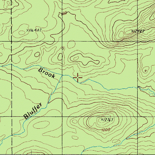 Topographic Map of Little Bluffer Brook, ME