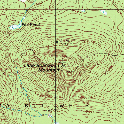 Topographic Map of Little Boardman Mountain, ME