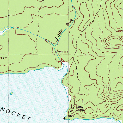 Topographic Map of Little Bog Brook, ME