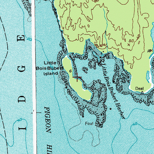 Topographic Map of Little Bois Bubert Island, ME