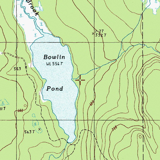 Topographic Map of Little Bowlin Brook, ME