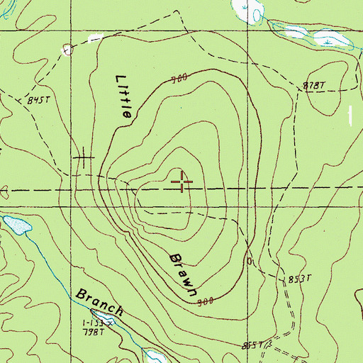 Topographic Map of Little Brawn, ME