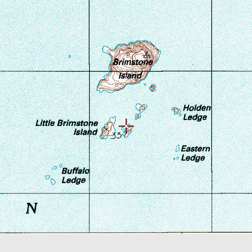 Topographic Map of Little Brimstone Island, ME