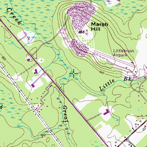 Topographic Map of Little Brook, ME